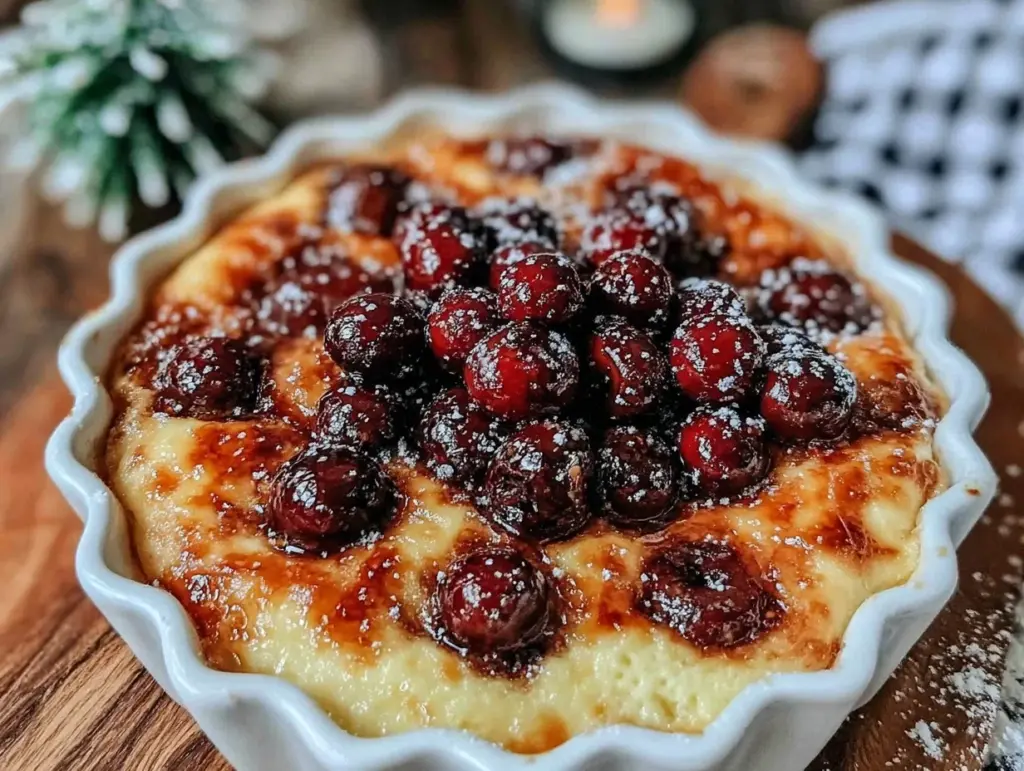 easy creamy fresh cherry clafoutis - featured image