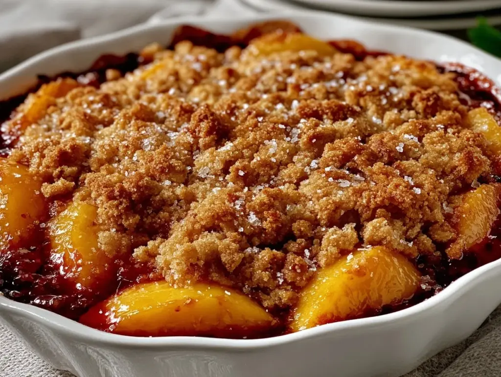 easy fresh peach cobbler - featured image