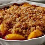 easy fresh peach cobbler - featured image