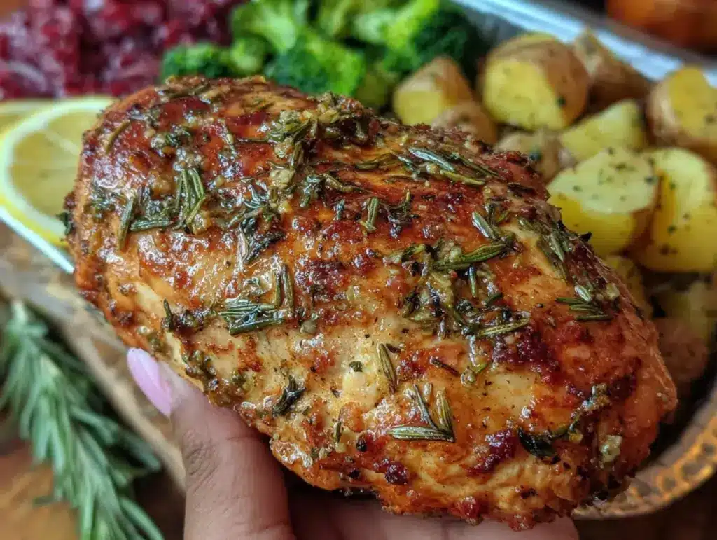 easy juicy baked lemon herb chicken breast - featured image