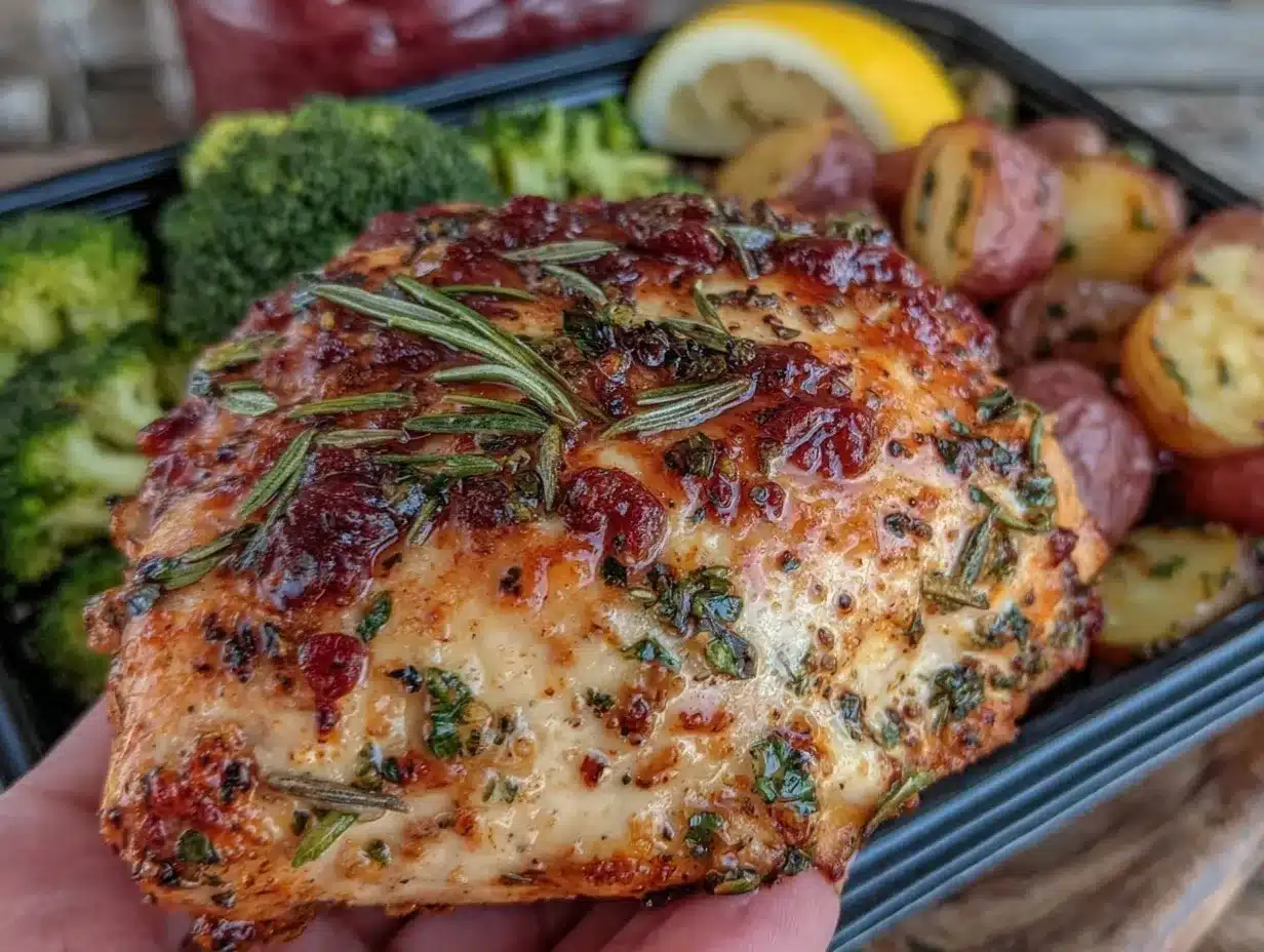 easy juicy baked lemon herb chicken breast preparation steps