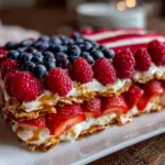 Easy No-Bake Berry Flag Icebox Cake - featured image