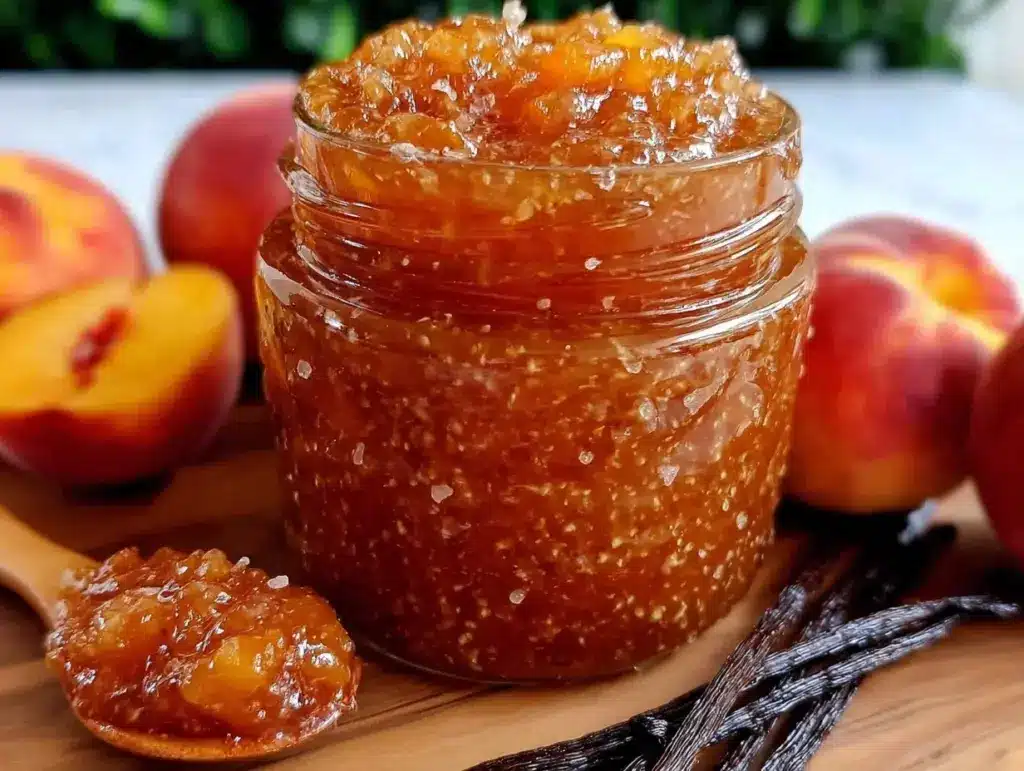 easy small-batch peach vanilla jam - featured image