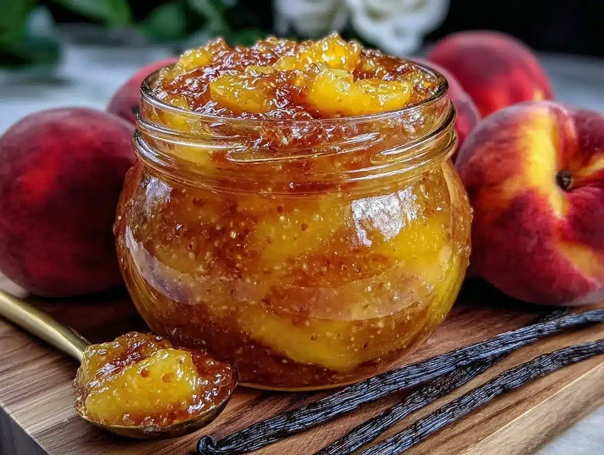easy small-batch peach vanilla jam preparation steps