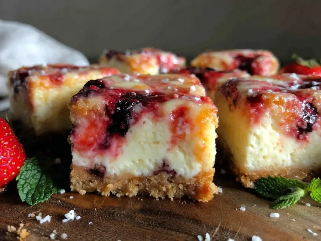 firecracker cheesecake bars - featured image