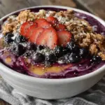 fresh berry protein smoothie bowl - featured image
