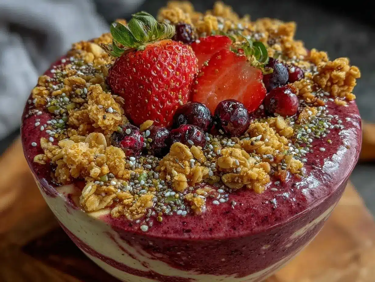fresh berry protein smoothie bowl preparation steps