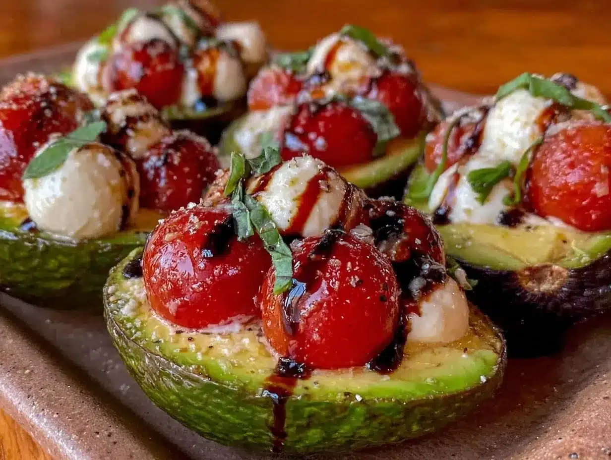 fresh caprese stuffed avocados preparation steps