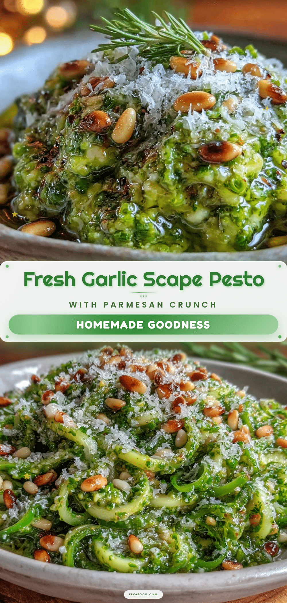 fresh garlic scape pesto recipe
