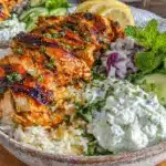 fresh greek chicken bowls - featured image