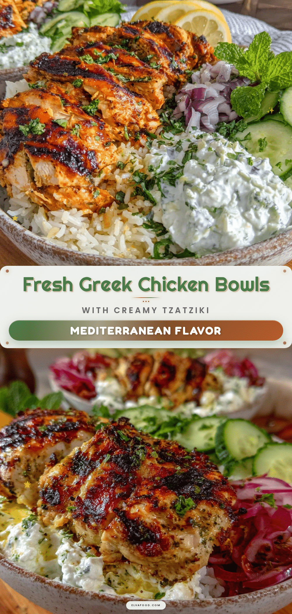 fresh greek chicken bowls recipe