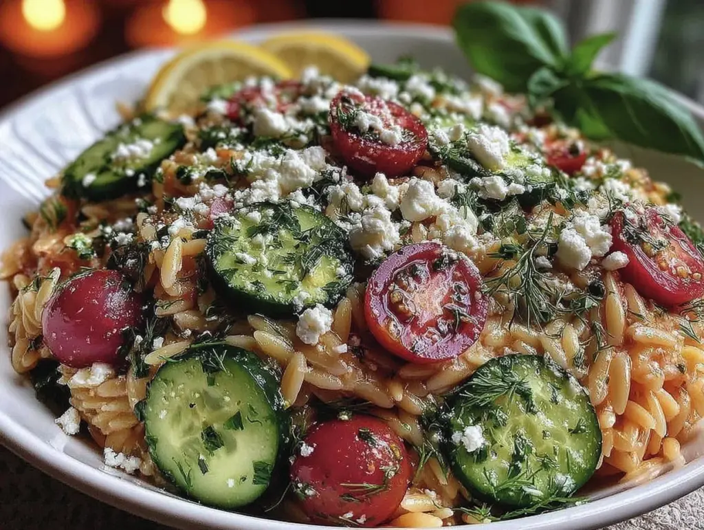 Fresh Greek Orzo Salad - featured image