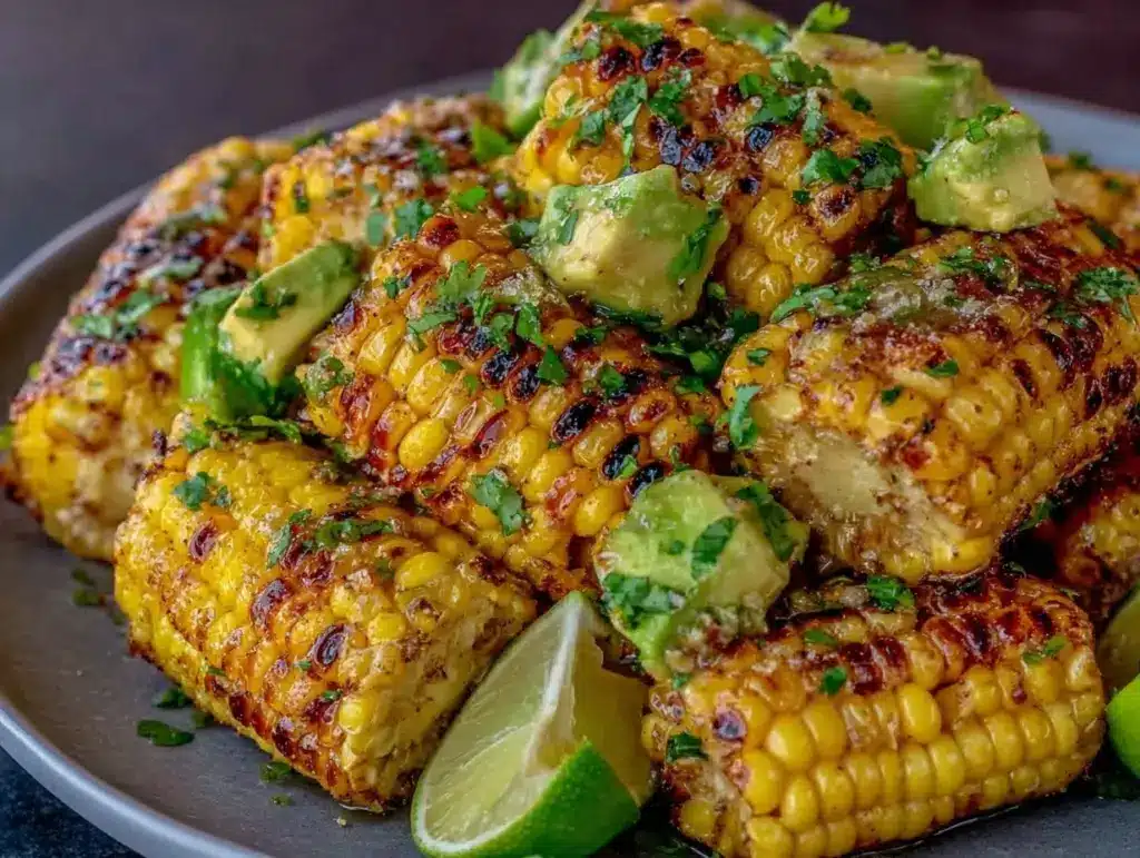 fresh grilled corn and avocado salad - featured image