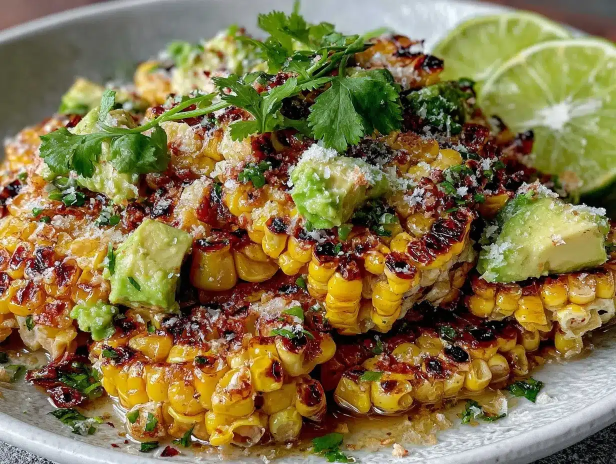 fresh grilled corn and avocado salad preparation steps