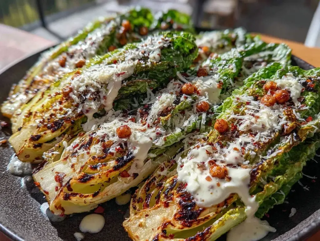 fresh grilled romaine caesar - featured image