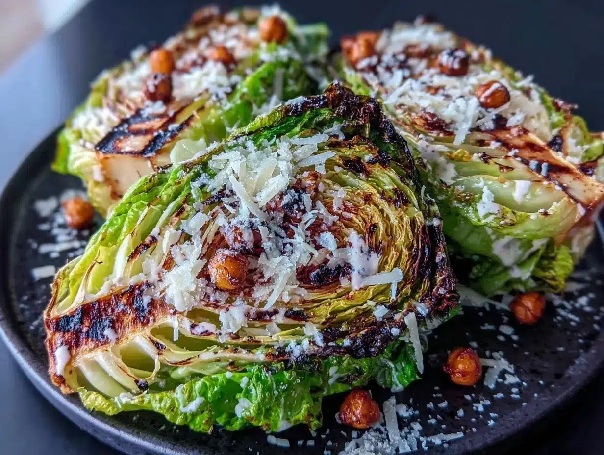 fresh grilled romaine caesar preparation steps