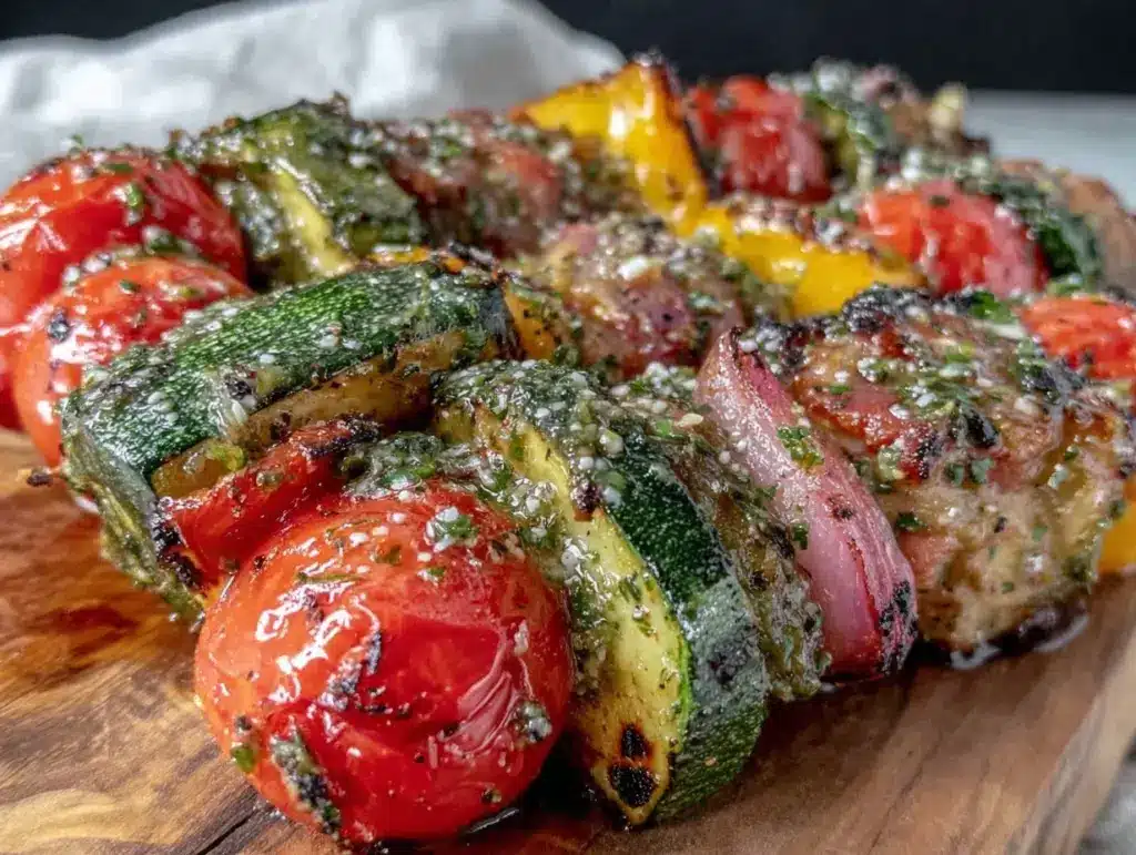 fresh grilled veggie skewers - featured image