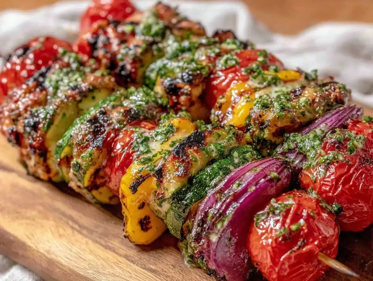 fresh grilled veggie skewers preparation steps