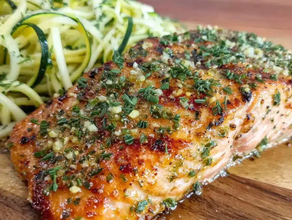 fresh lemon herb grilled salmon - featured image