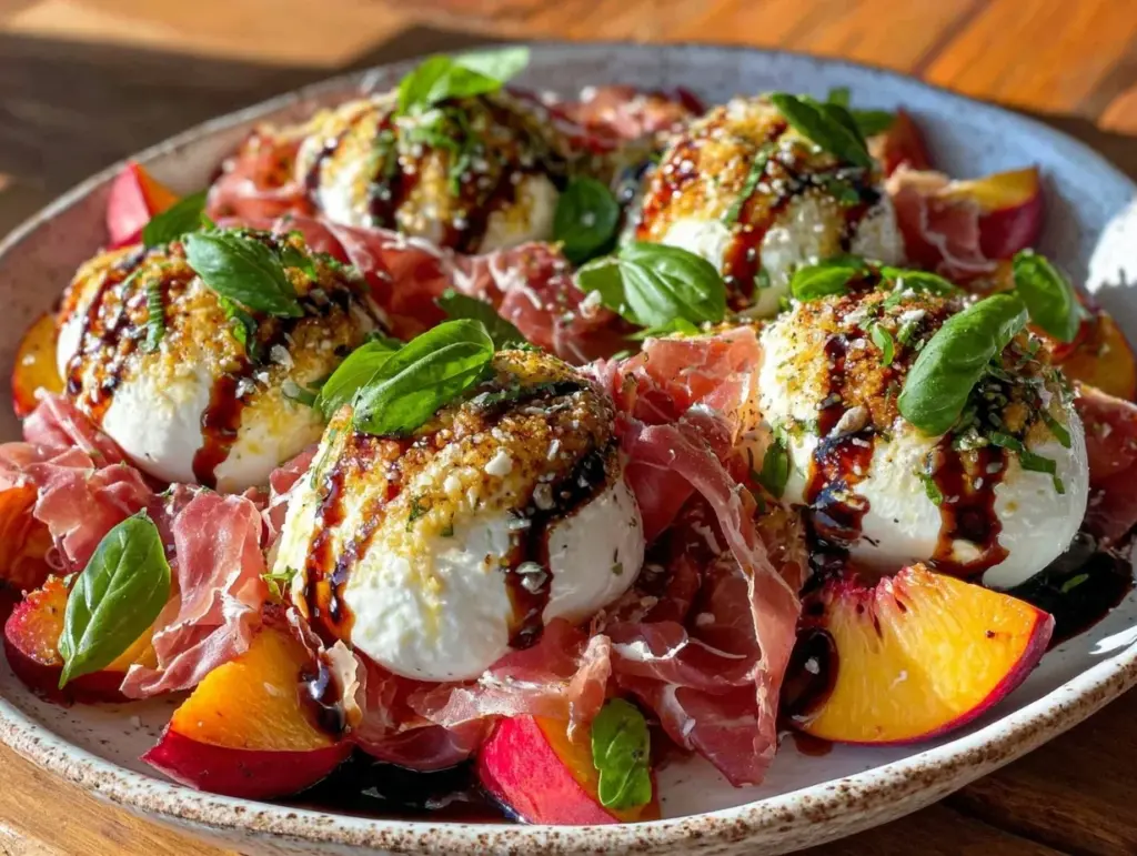 fresh nectarine burrata salad - featured image