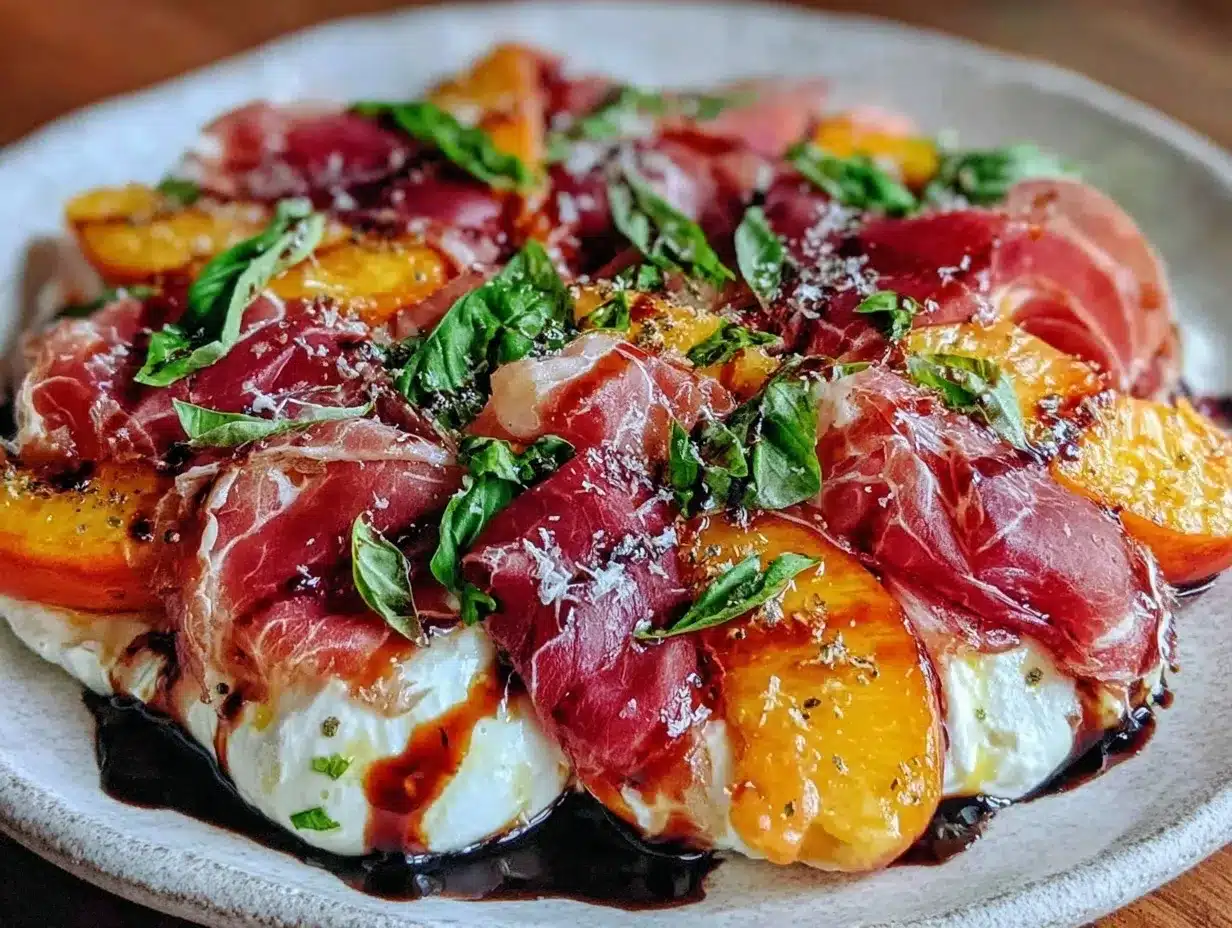 fresh nectarine burrata salad preparation steps