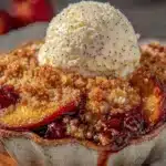 fresh peach crisp - featured image