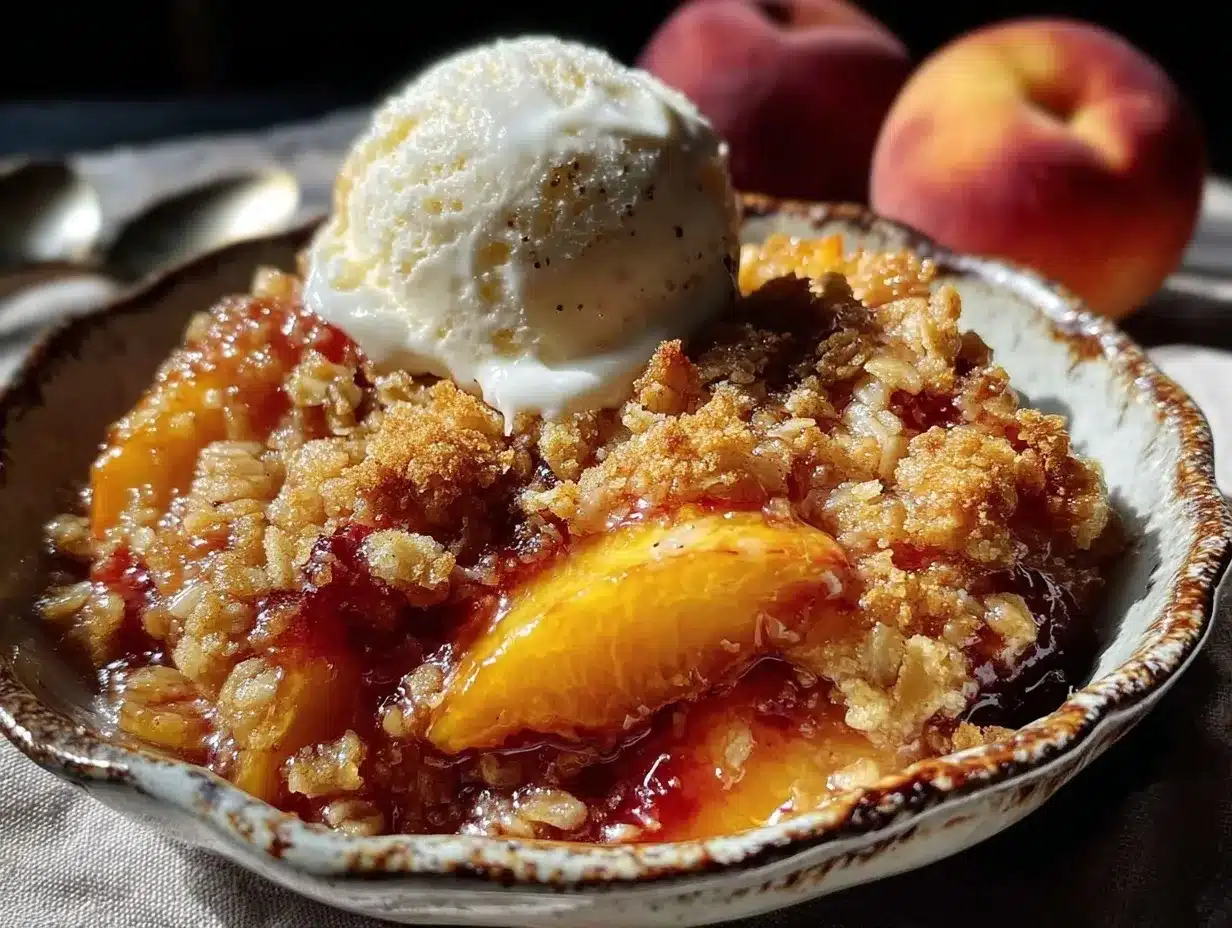 fresh peach crisp preparation steps