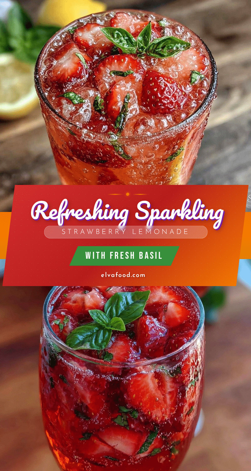 fresh sparkling strawberry lemonade with basil recipe