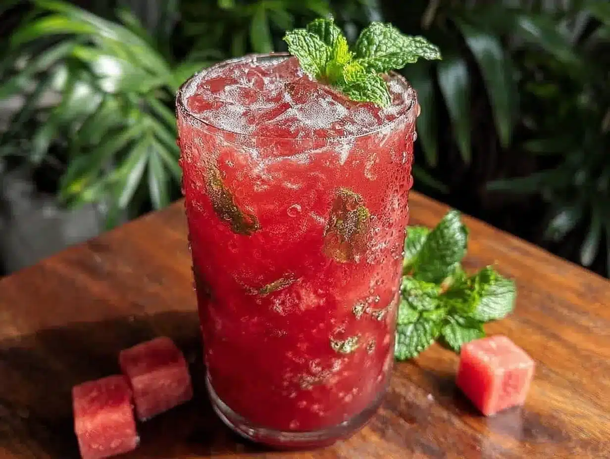 fresh watermelon mint agua fresca preparation steps