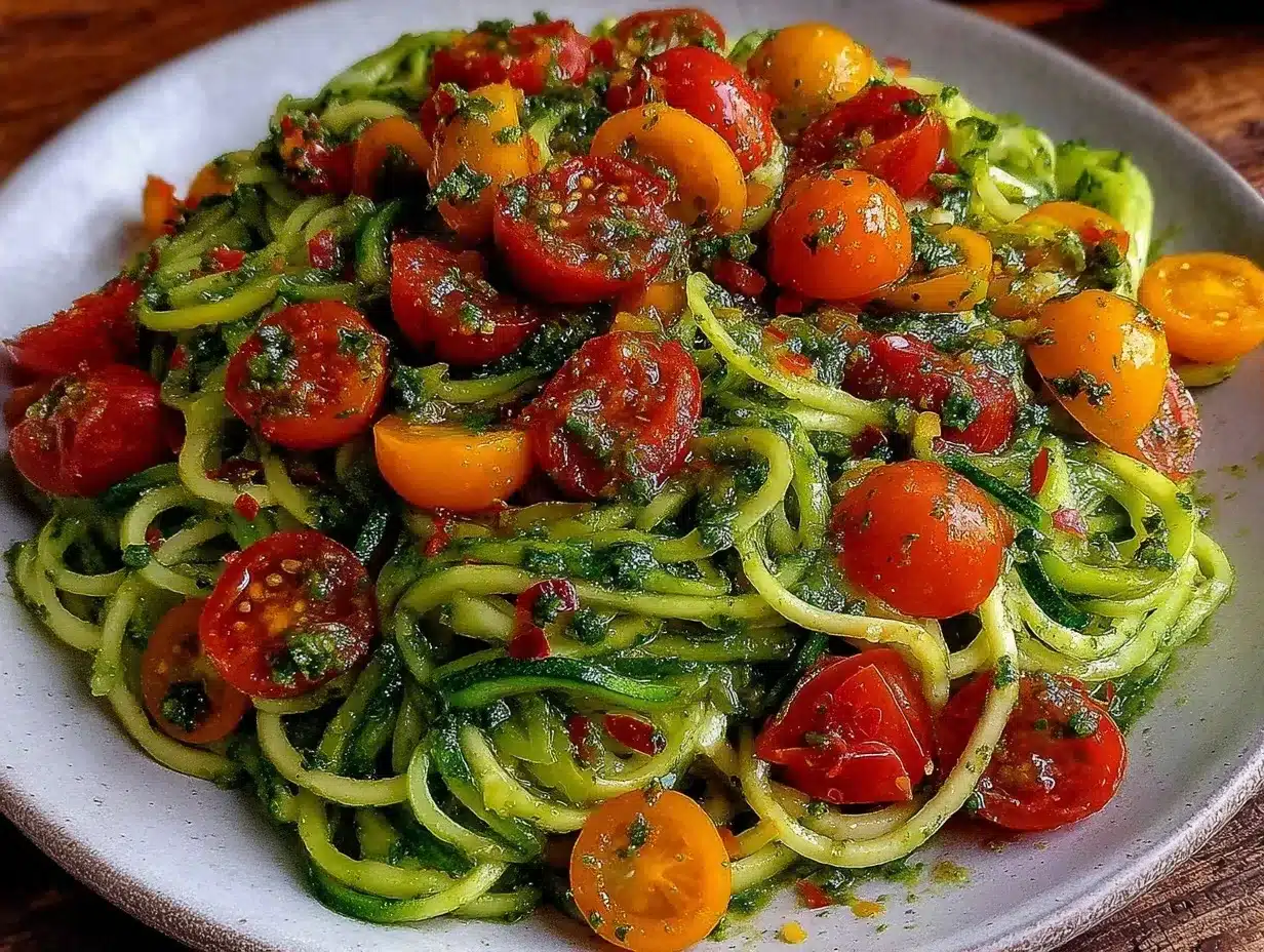fresh zucchini noodles preparation steps