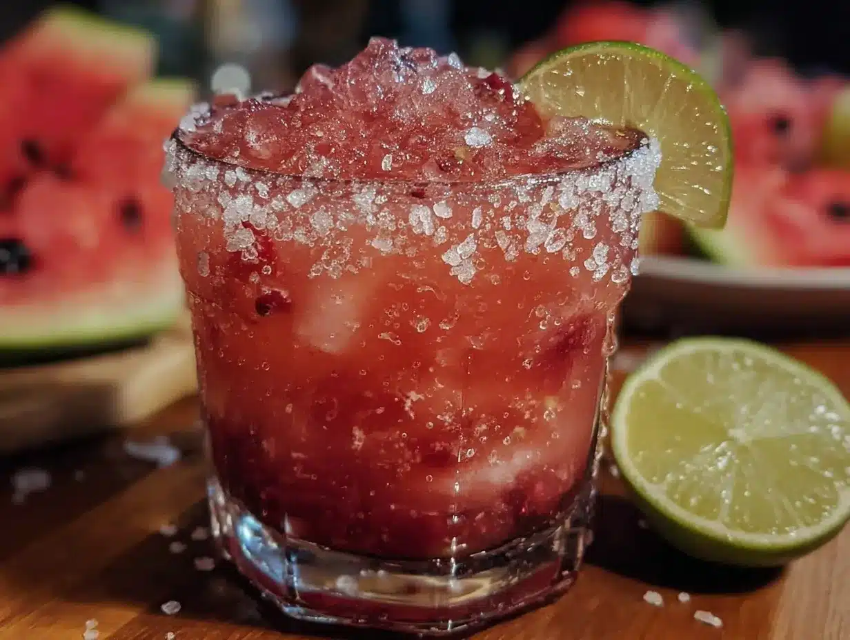 frozen watermelon margarita preparation steps
