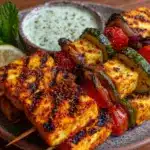 grilled halloumi kebabs - featured image