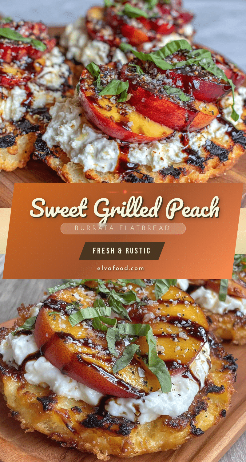 grilled peach and burrata flatbread recipe