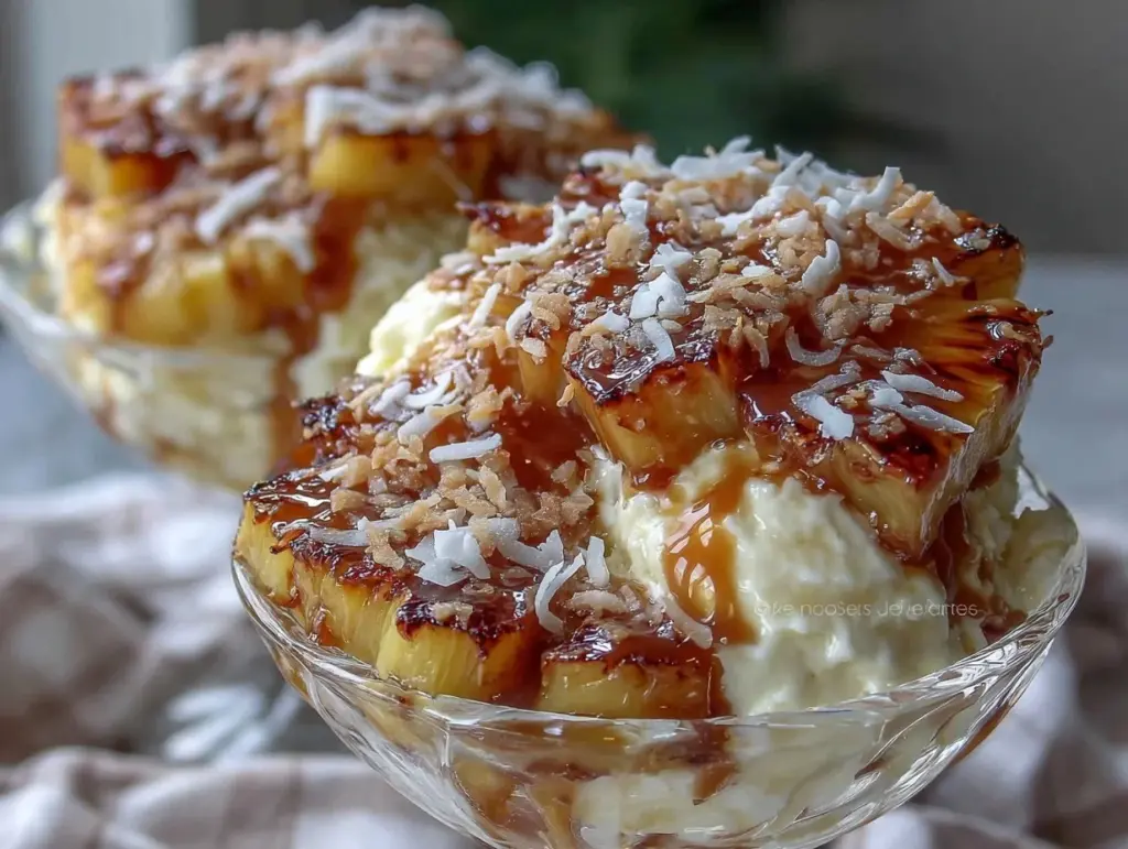 grilled pineapple sundaes - featured image