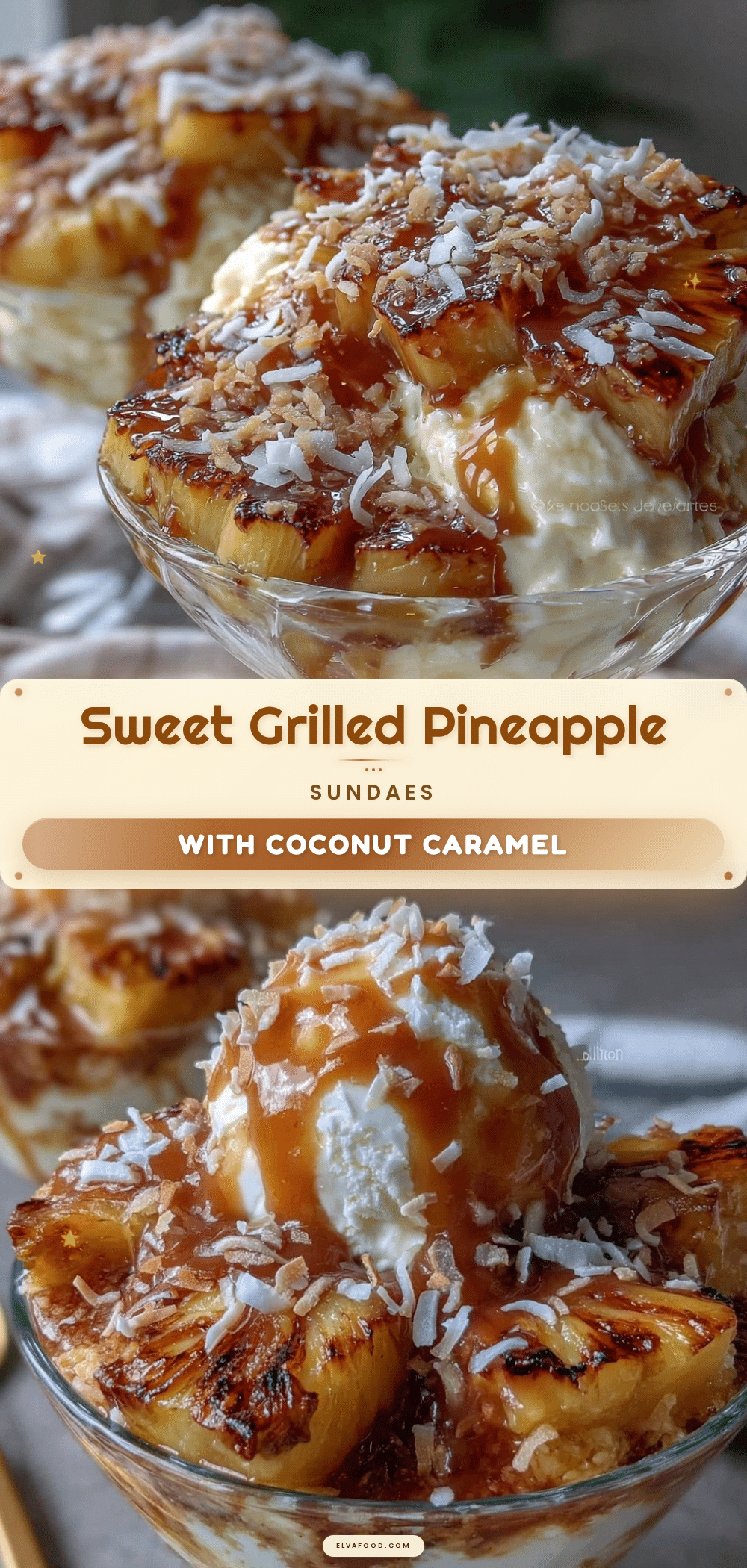 grilled pineapple sundaes recipe