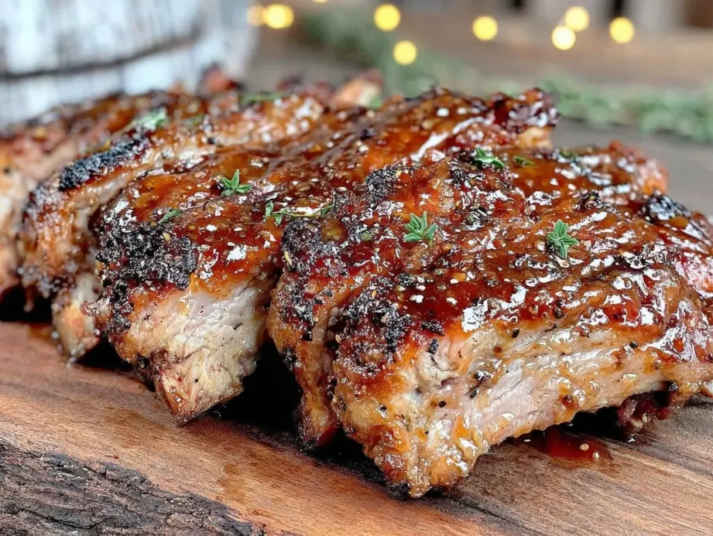 honey bourbon bbq ribs - featured image