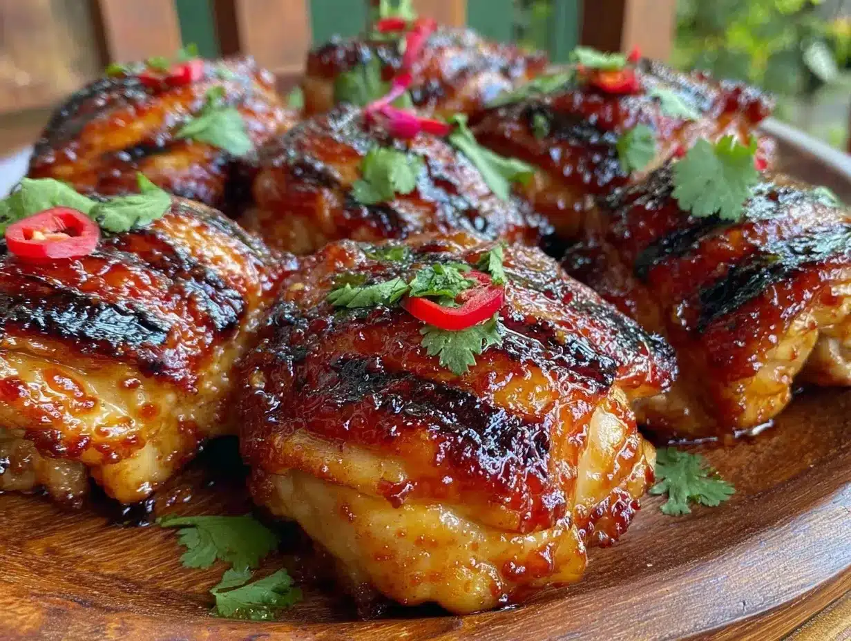honey sriracha glazed grilled chicken thighs preparation steps