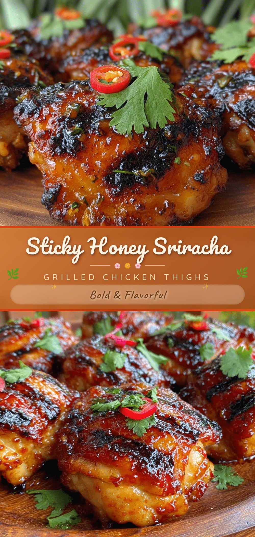 honey sriracha glazed grilled chicken thighs recipe