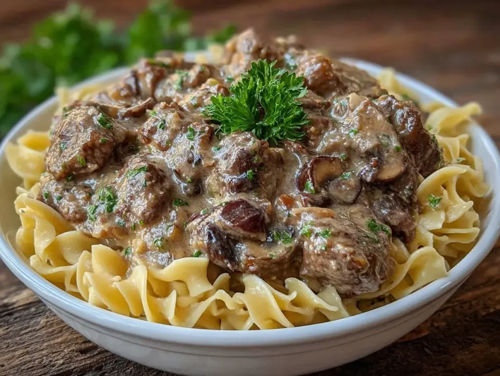 Instant Pot beef stroganoff - featured image