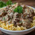 Instant Pot beef stroganoff - featured image