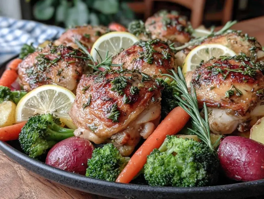 lemon herb chicken sheet pan dinner - featured image