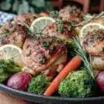 lemon herb chicken sheet pan dinner - featured image