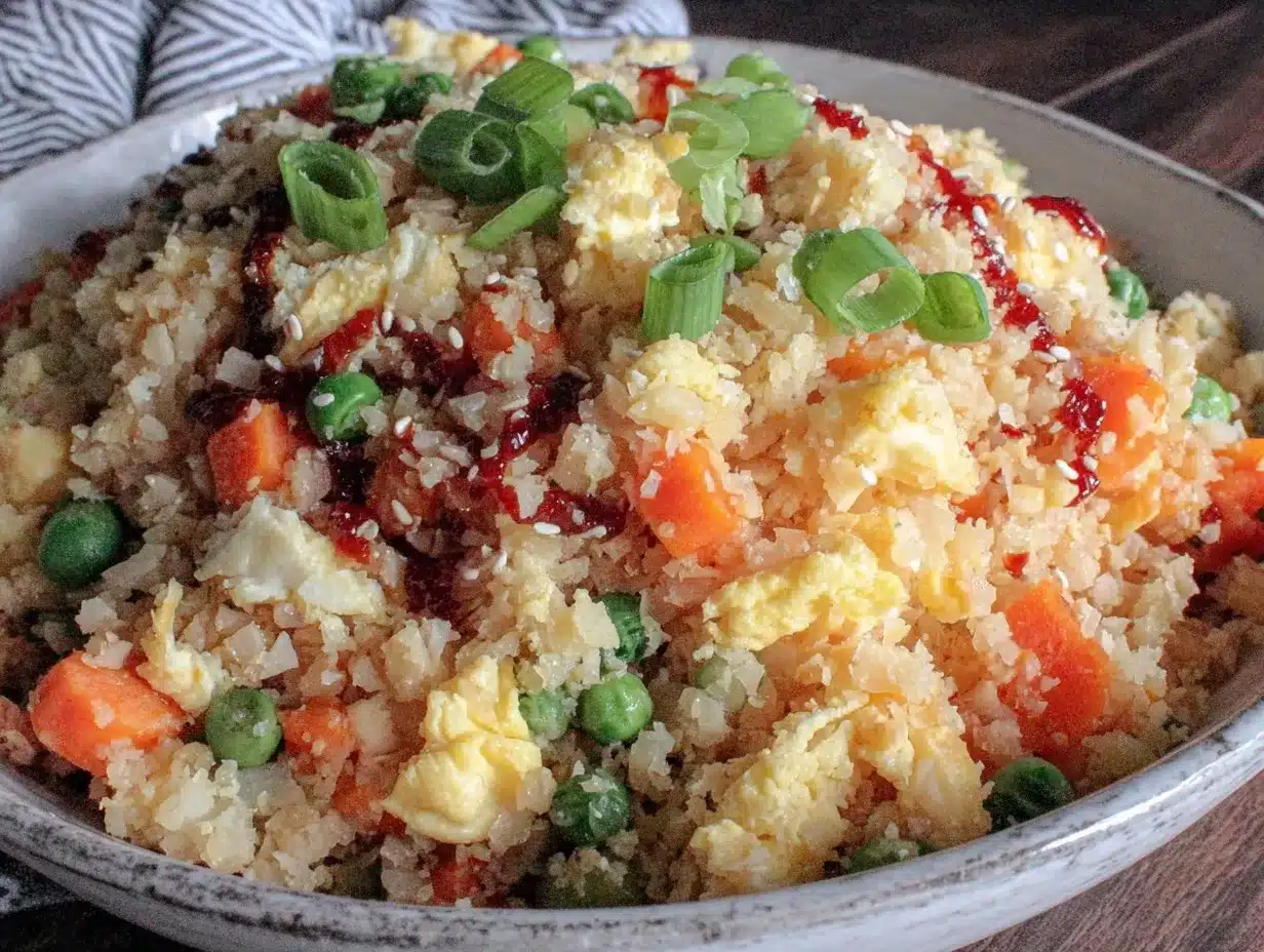 low carb cauliflower fried rice recipe preparation steps