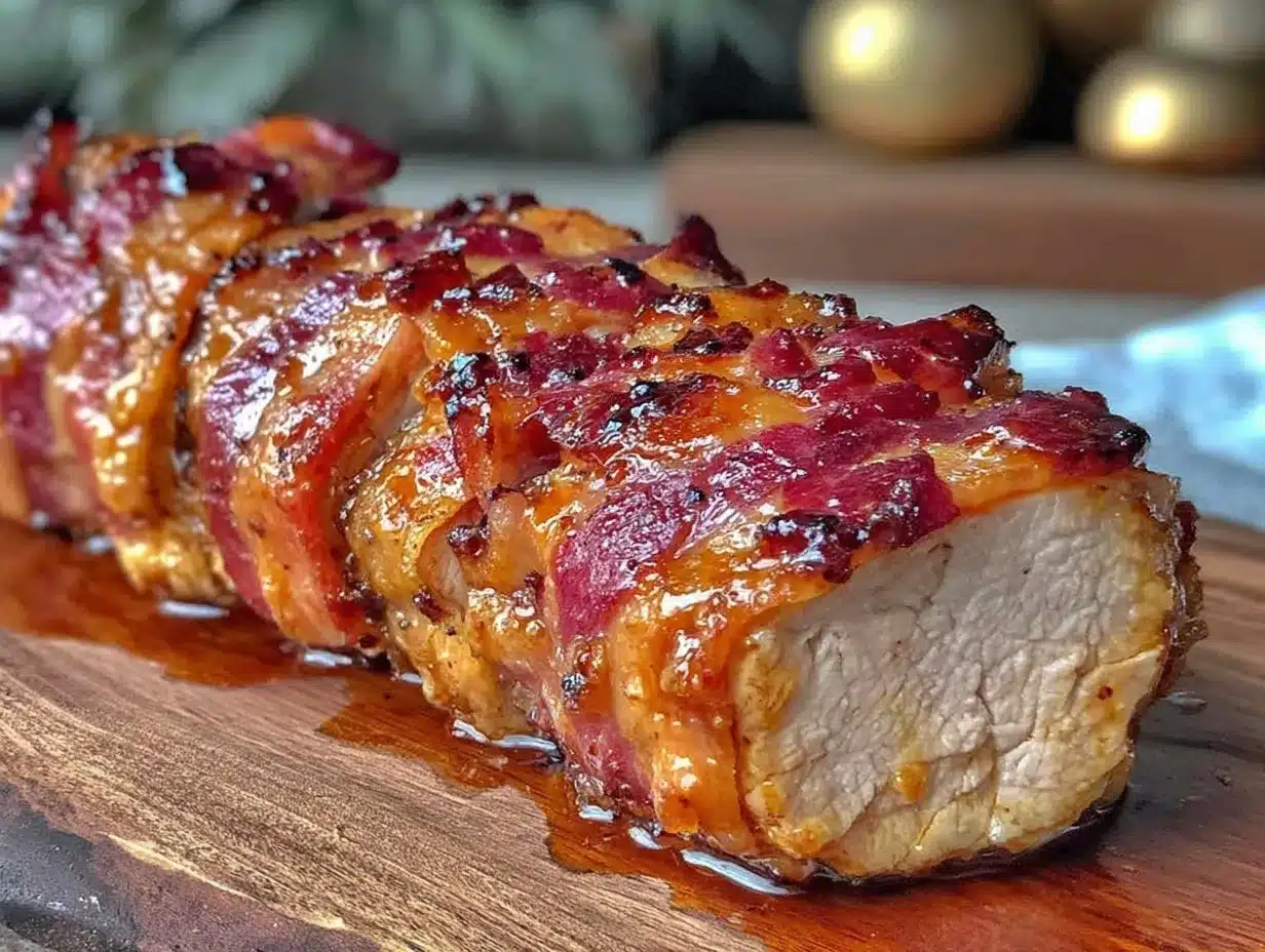 maple bacon wrapped pork tenderloin preparation steps