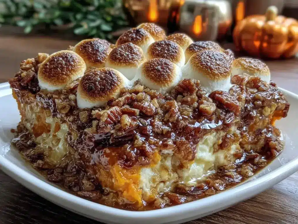 maple pecan sweet potato casserole - featured image