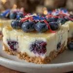 mini blueberry cheesecake flag bars - featured image