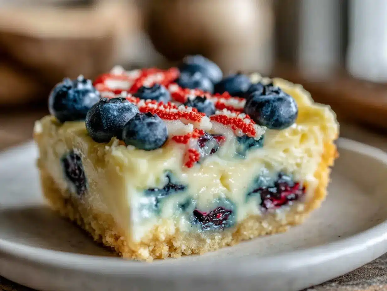 mini blueberry cheesecake flag bars preparation steps