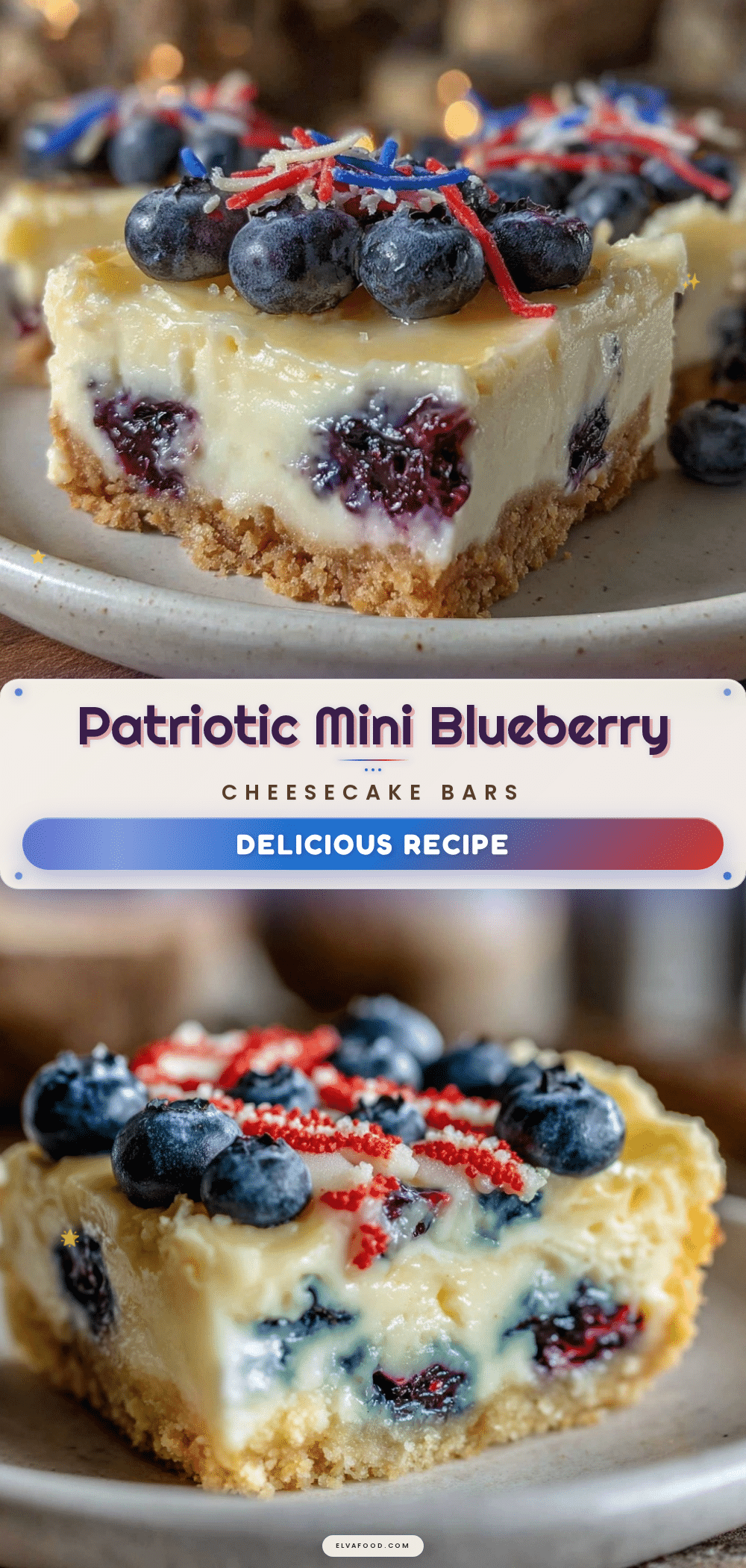 mini blueberry cheesecake flag bars recipe
