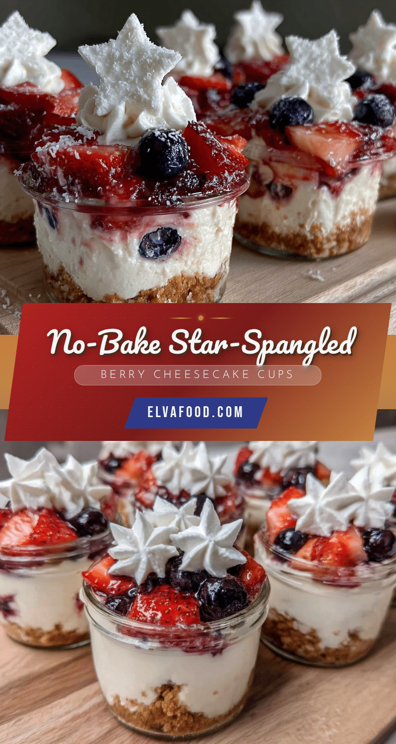 no-bake star-spangled berry cheesecake cups recipe