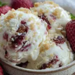 no-churn strawberry cheesecake ice cream recipe - featured image